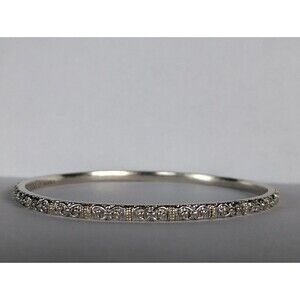Gabriel & Co sterling silver bangle with 18k gold 353916-3